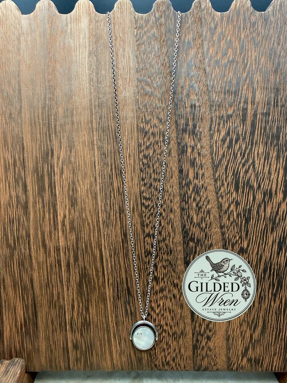 Silpada N2722 Sterling Silver Mother of Pearl Reversible Necklace 18” HTF
